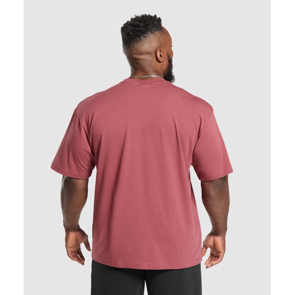 Gymshark EssenTial Oversized tričko Washed Berry Pink A1a3e Kcps