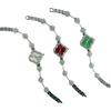 Ladies Diamond Clover Watch Set 5-Piece Fashion Quartz Watch Bracelet Accessories Popular Gift Box
