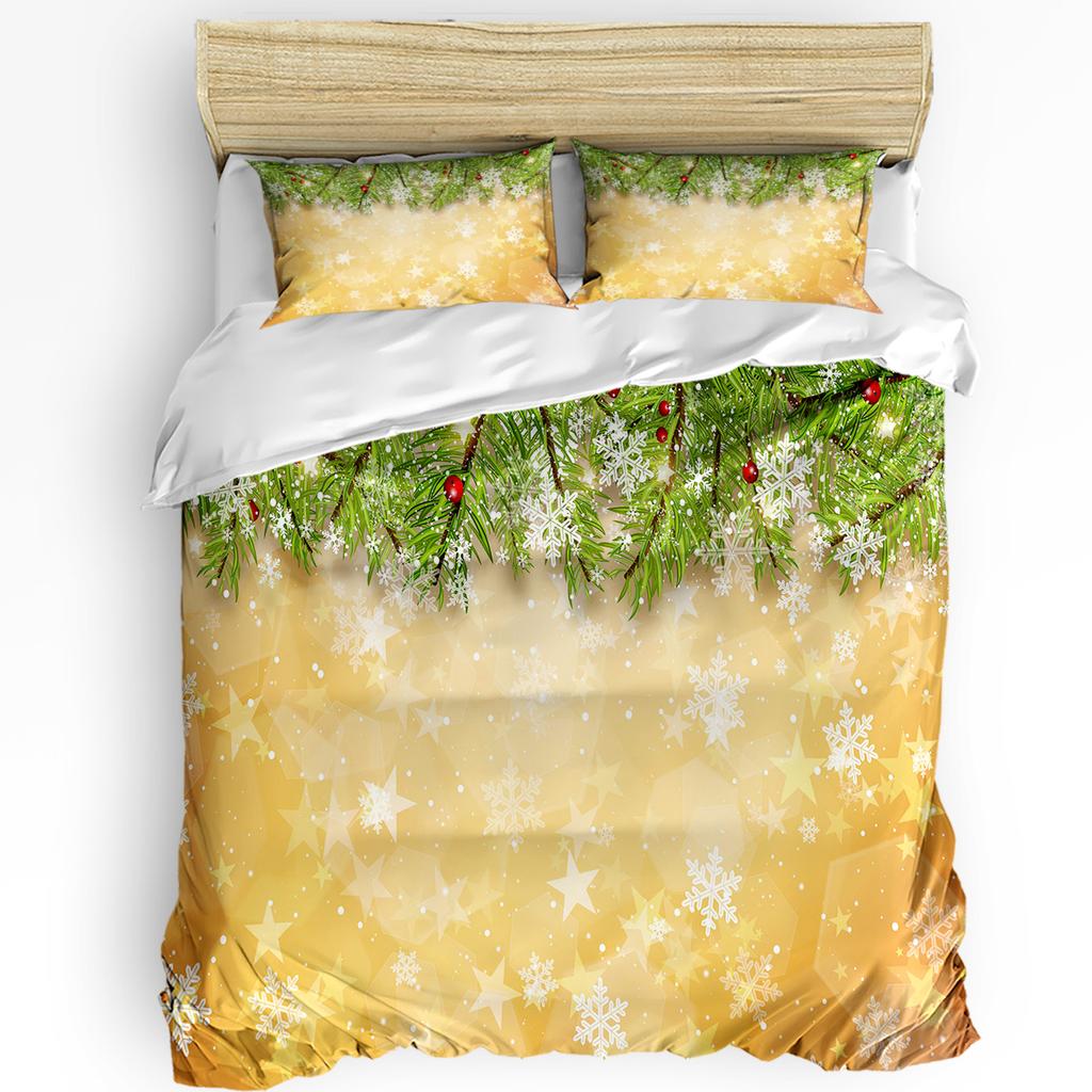 Christmas City Happy New Year Duvet Cover Bed Bedding Set Home Textile Quilt Cover Pillowcases Bedroom Bedding Set No Sheet