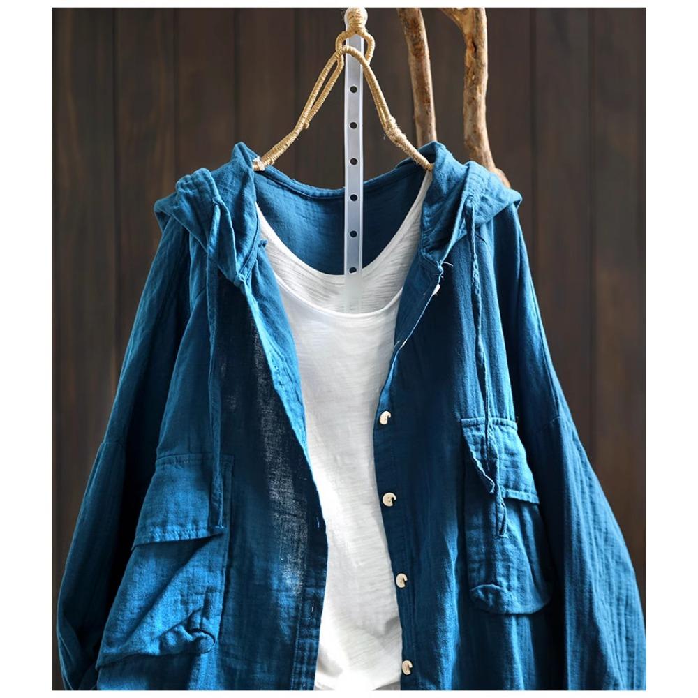 DIMANAF 2025 Spring Shirt Large Size T-shirt Women Linen Long Sleeve Pockets Fashion Tops Tees Loose Tees New
