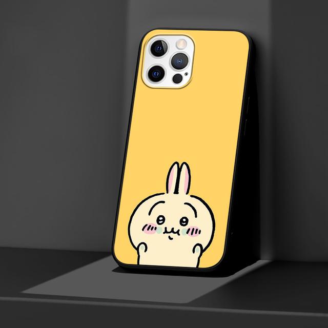 Case For Apple Iphone 11 13 12 Mini 14 Pro Max Xr 7 8 +Se 2020 Xs 6 6s Plus 5 5s Black Silicone Phone Cover Chiikawa Cartoon