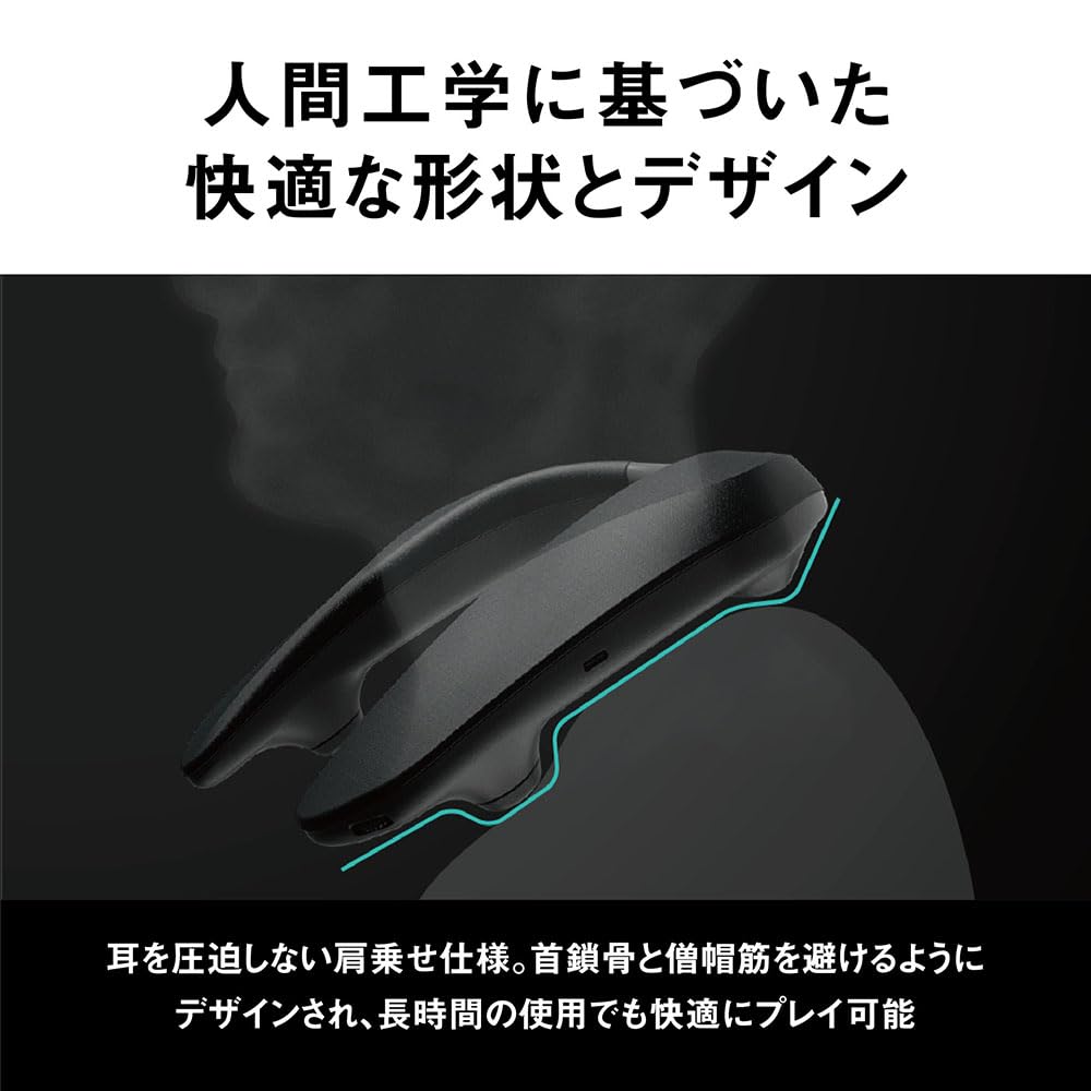 Panasonic Gaming Neck Speaker SC-GNW10S Wireless Model with SOUNDSLAYER 4-Channel Real Surround Sound and Voice Chat, Black