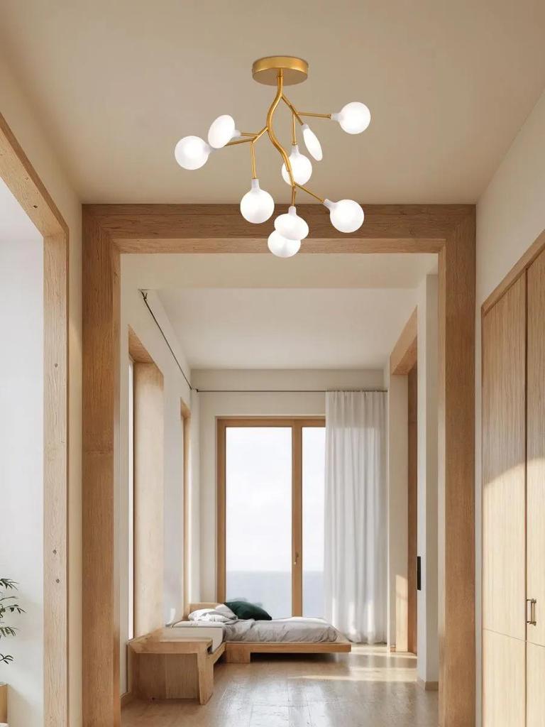 Nordic G4 Led Chandelier Lighting Modern Branch Pendant Light Living Room Gold Art Decor Indoor Lighting(bulb NOT Included)