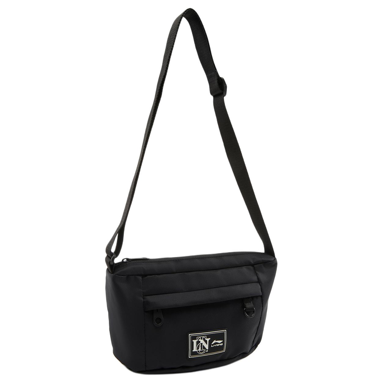 

Новая полиамидная наплечная сумка серии LiNing Fitness, сумка через плечо, унисекс, черная ABDV203-1 25.9*8.4*16.0CM