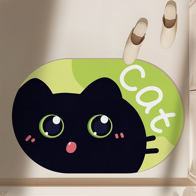 Moisture-proof Bathroom Diatom Mud Absorbent Mat Cushion Cute Cartoon Foot Cushion Toilet Door Carpet Non-slip Floor Mat