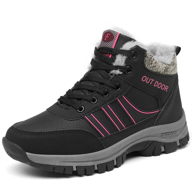 

Большой размер уличные зимние сапоги мужские высокие зимние бархатные утолщенные хлопковые ботинки обувь для пар тренд толстая подошва 42