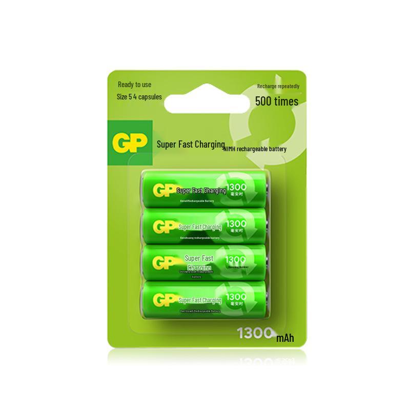 GP Super 5 Rechargeable AA Batteries 1300mAh, Pack of 4 - Guaranteed Authentic