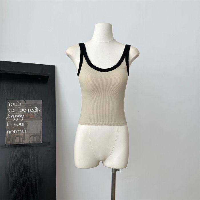 

Летний жилет с нагрудной подкладкой для женщин, внешний и внутренний тонкий жилет с V-образным вырезом, красивый жилет сзади one size fits all