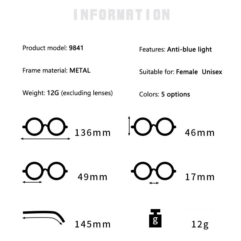 Einfache Blaulichtfilterbrille Myopiebrille Eckige Brille Herren- und Damenbrille Schlankmachende Brille 9841