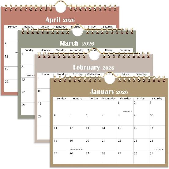 Mini Wall Calendar 2026-2027, 6x9 Inch Mini Calendar, 18 Month Small Calendar from January 2026 to June 2027, Little Notepad Calendar for Desk, Horizontal