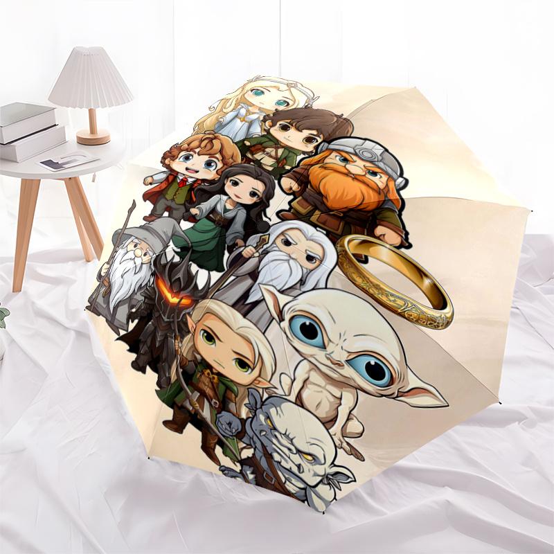 

1pc Chibi Chronicles Durable Cartoon Folding Umbrella, Portable 3-Fold Compact Umbrella for Men and Women, Suitable for Travel or Daily Use.K013
