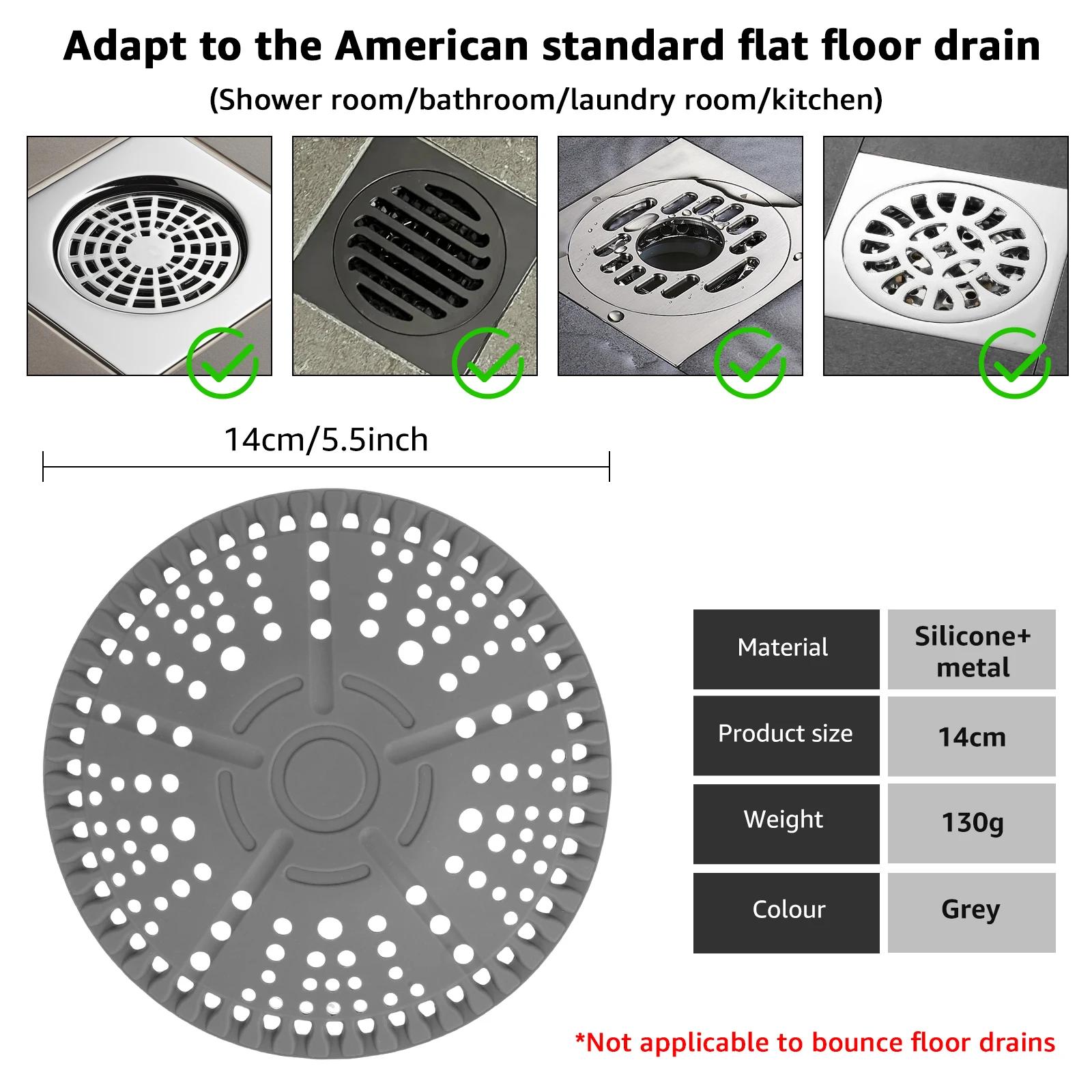 

2Pcs Shower Drain Hair Catcher Silicone Drain Strainer Universal Bathroom Sink Stopper Strainer Anti Clog Drain Cover Protector 2Pcs
