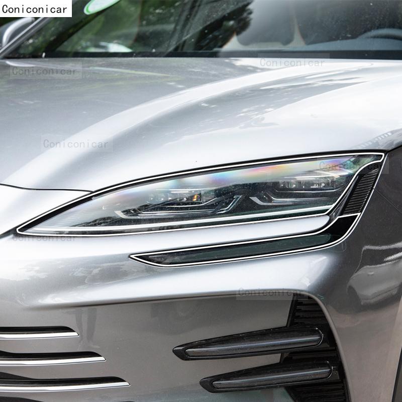 For BYD Song Plus Champion Version Car Headlight Transparent TPU Protective Cover Film Front Light Tint Change Color Sticker