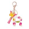 Flower Resin Keychain With Tassels And Butterfly Design 26 Letters Pendant Classic Retro Practical Durable Backpack Hanging Accessory