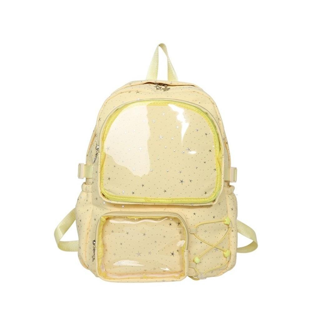 Oxford Cloth Star Backpack Y2k Transparent Itabag Nylon Backpack Junior High School Students жёлтый