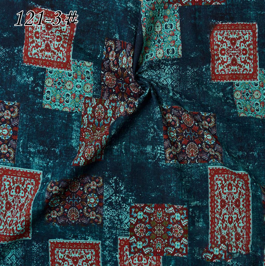 145x100cm Cotton Linen Small Floral Printed Fabric For Women's Clothing, Decorative Fabric DIY Handmade Sewing Cloth Fabric