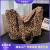 Large Capacity Lazy Wind Leopard Print Messenger Large Bag Canvas Bag Women's New Versatile Casual Shoulder Bag