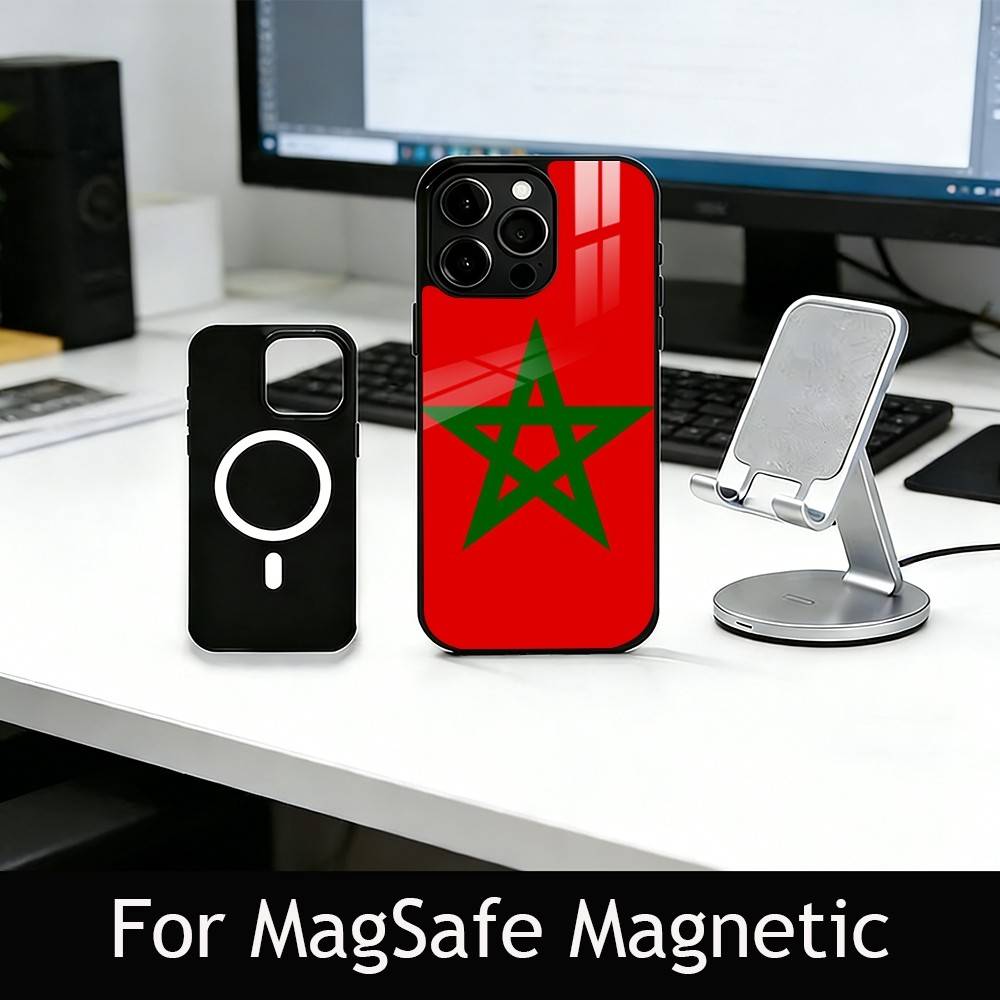 M-Morocco F-Flag Phone Case For iPhone17,16,15,14,13,12,11 Plus,Pro Magnetic with Magsafe Wireless Charging