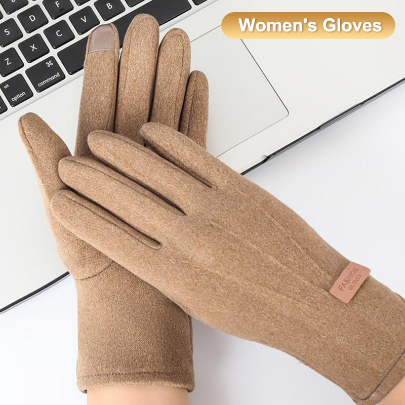 Women Men Winter Thick Plush Gloves Fashion Warm Suede Outdoor Guantes Lady Touchscreen Driving Gloves Sports Cycling Mittens