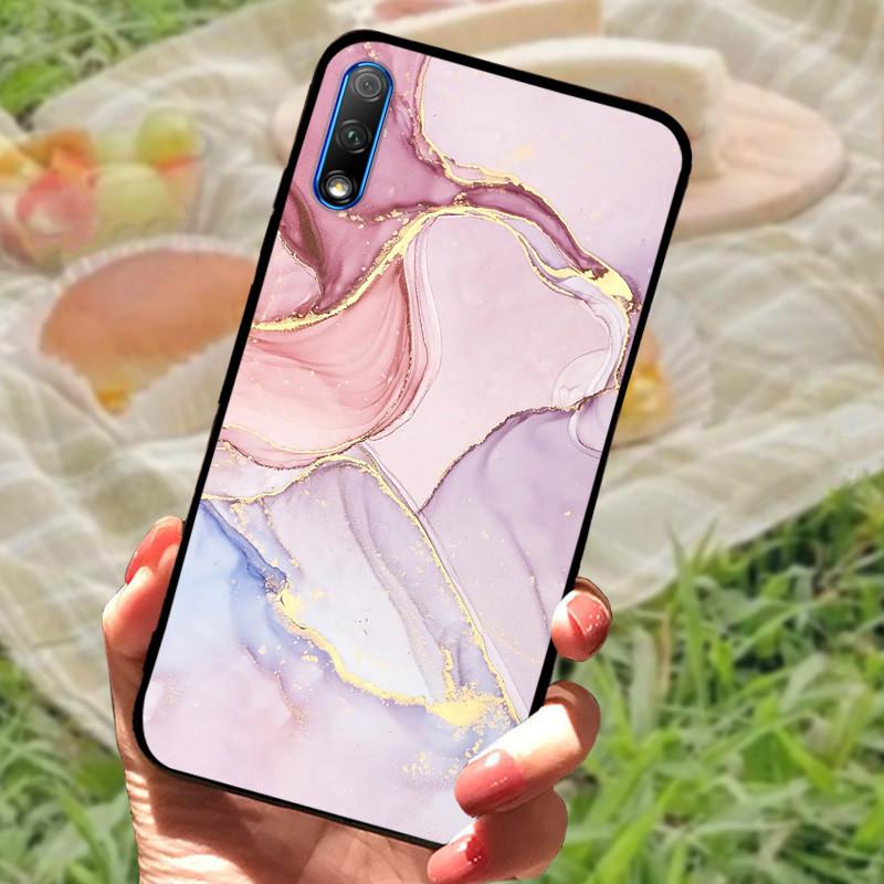 For Honor 9X Case Cover Honor9X China Silicone Soft Marble Black Bumper Funda Coque for Huawei Honor 9X Pro Full Protective