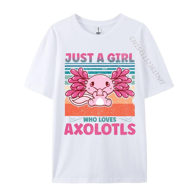Loves Axolotls Tshirt Plain Autumn Cotton Male Tops  Tees TShirt Kawaii Axolotls Tshirts Anime T Shirts S