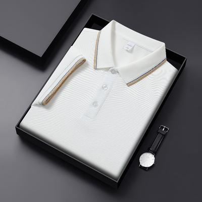 New Trendy Business Company Employee Clothing Summer Light Luxury Fashion Collar T-shirt Premium Men's Wear