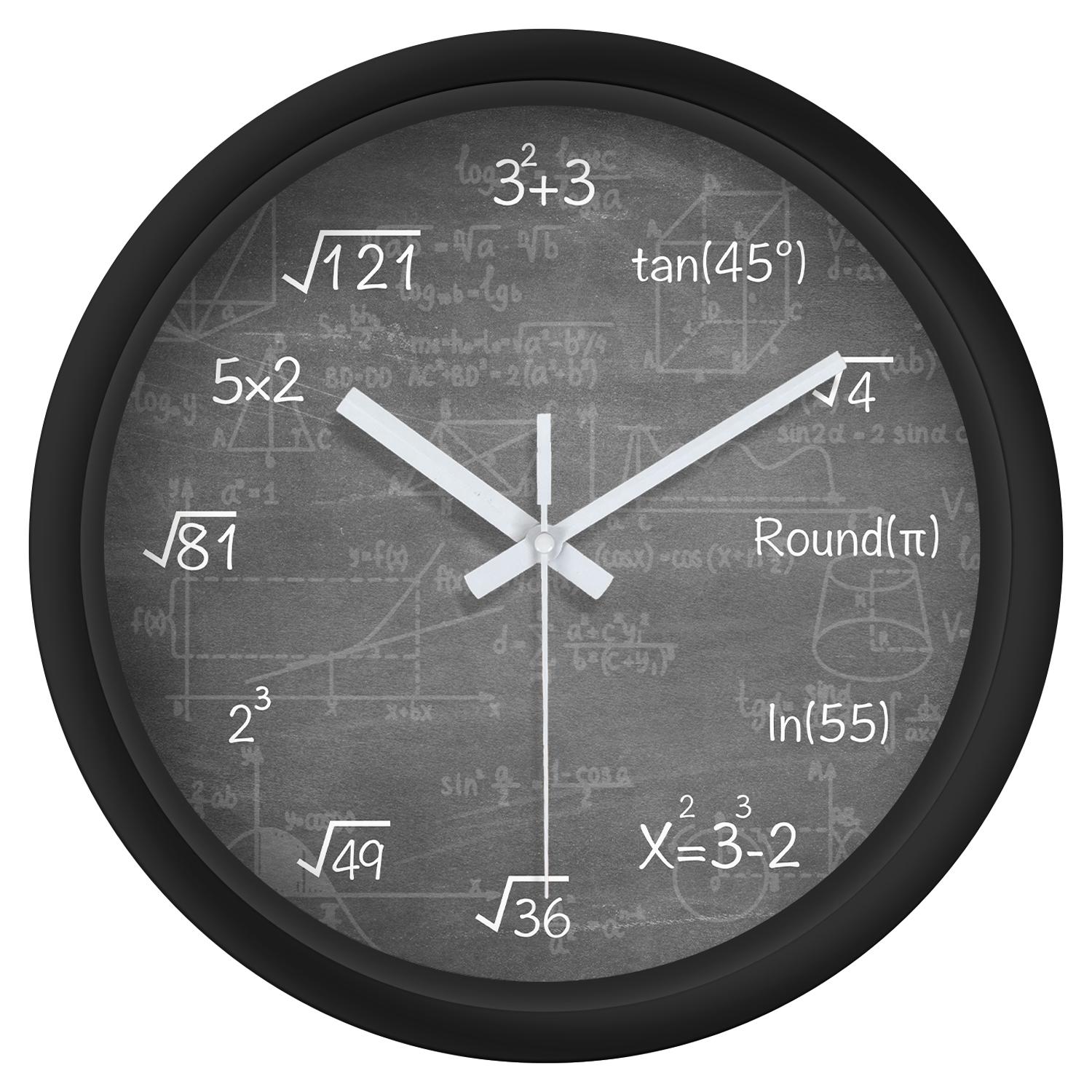 High-Quality 1Pc High-Quality Gray High-Quality Math High-Quality Formula High-Quality Design High-Quality Wall High-Quality Clock, 8-Inch (as the picture,8 inch)