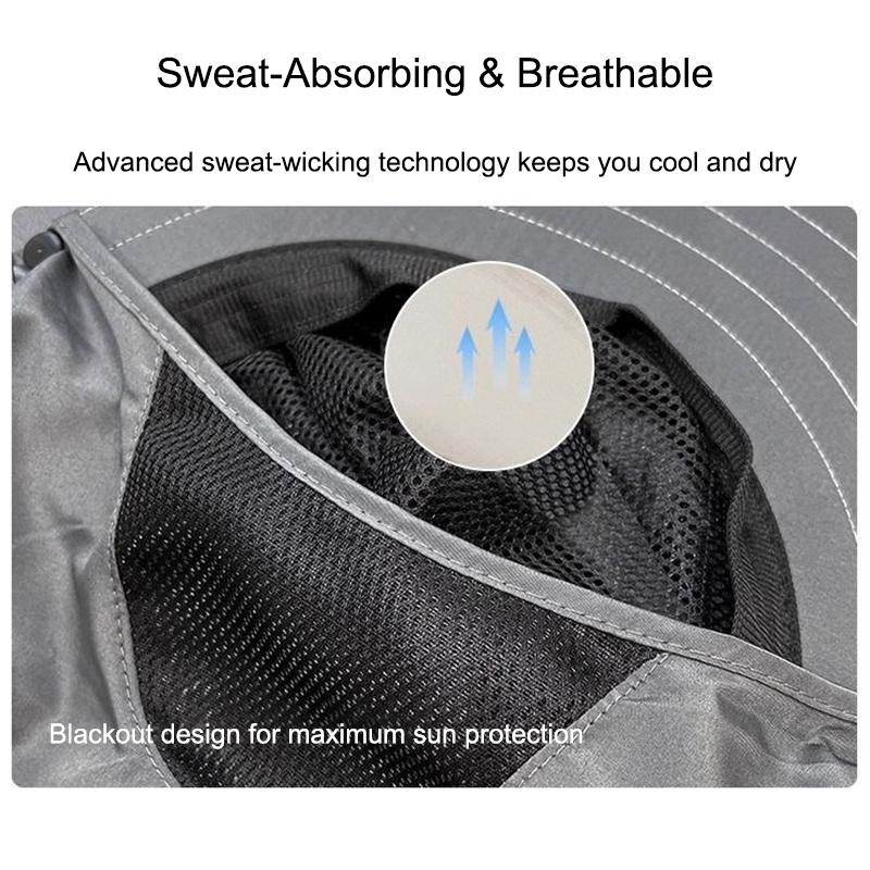 Sun Protection Bucket Hat Neck Protector One-Piece Fishing Hiking Hat Outdoor Breathable Bucket Hat Windproof Large-Brimme