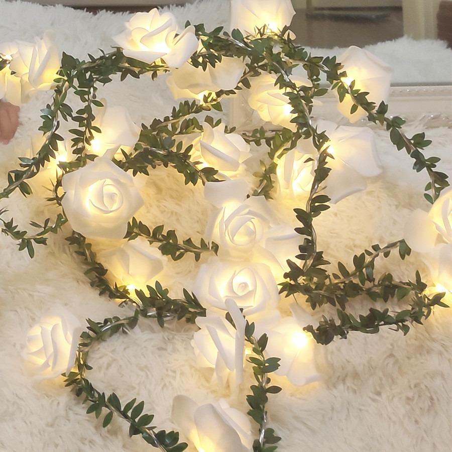 1.5m 10-LED Rose Flower String Light Romantic Festival Wedding Decorative Lamp,2A Constant Light