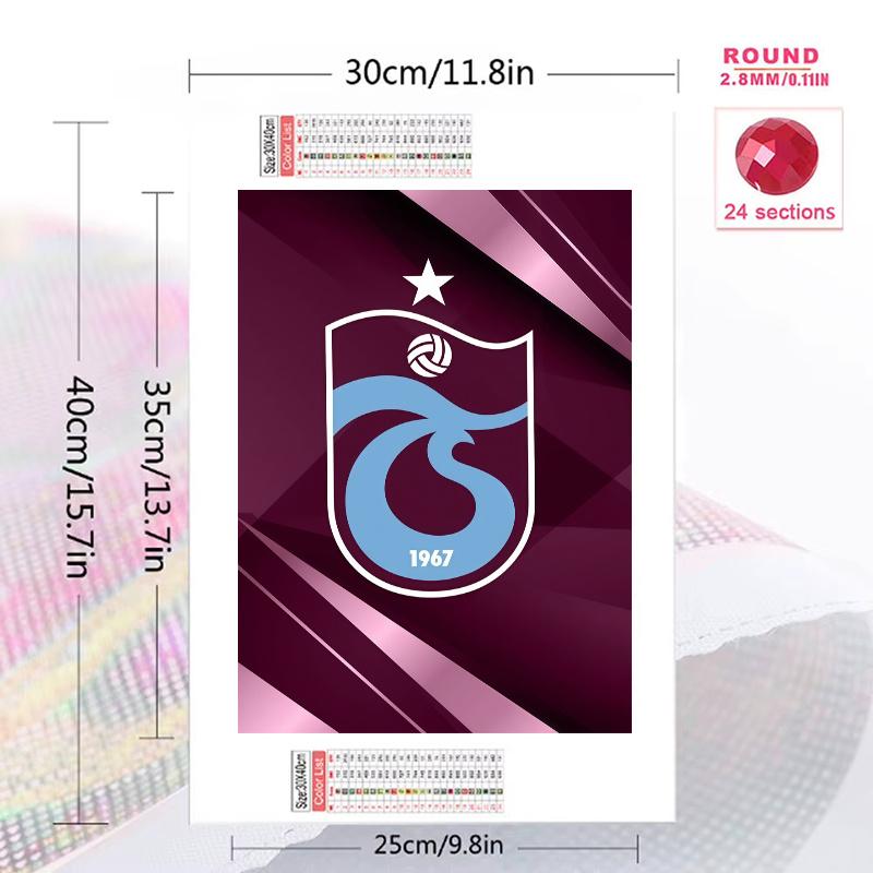 Trabzonspor Football Club Logo 100% Round Full Drill 5D DIY Diamond Painting Embroidery Cross Stitch Rhinestone Decor