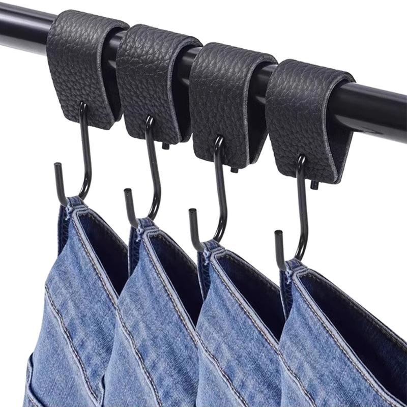 5 Pezzi Gancio a S in Pelle PU con Cinturino Pendente Gancio di Archiviazione Organizer per la Casa Gancio per Campeggio all'Aperto