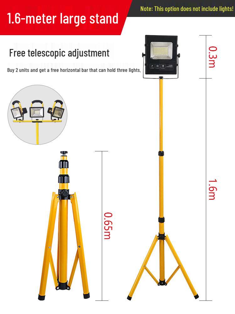 Super Bright Waterproof Rechargeable Outdoor Floodlight for Construction, Camping, and Emergency Use