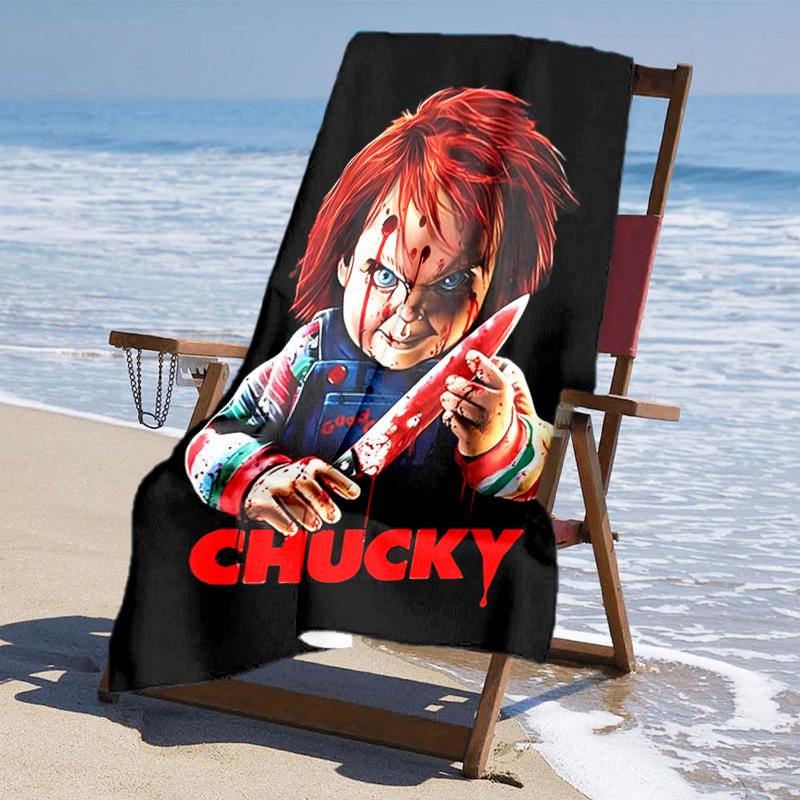 Ultra-Soft Beach Towel with Chucky Theme,Ideal for Pool - Camping, Diving - Perfect Travel Essential, Vibrant Beach Towel.