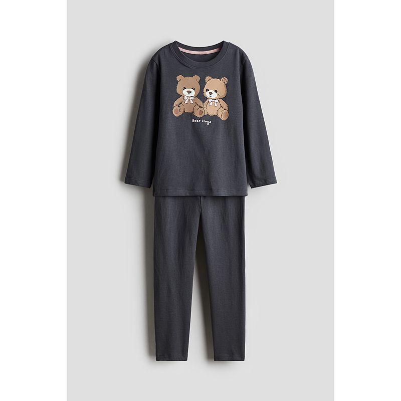 

Hm Детская одежда Костюм для дома для девочек Осенний клетчатый Мягкий с длинными рукавами Пижамный костюм 1230485