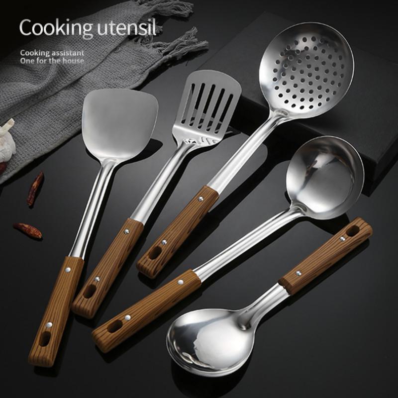 Durable Stainless Steel Wok Spatula Long Handle Kitchen Gadgets Kitchen Cooking Utensil Set Rice Spoon Ladle Cooking Tools