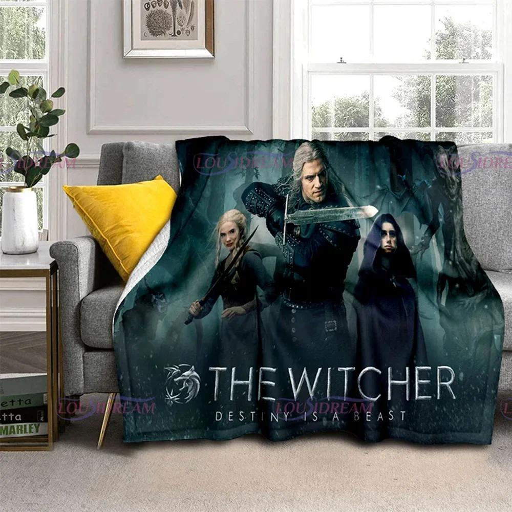 Coperta con Stampa 3D di Lupo Gioco W-Witcher Coperte da Divano per Letti Morbida Calda Coperta Plaid Lupi che Corrono Coperta da Lancio Coperta in Flanella