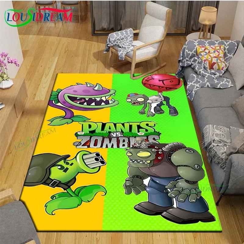 Hot Puzzle Games P-plant Vs Z-zombiee Carpet Outdoor Rug Area Rug Non-slip Carpet Bedroom Decor Carpet for Parent-child paradise