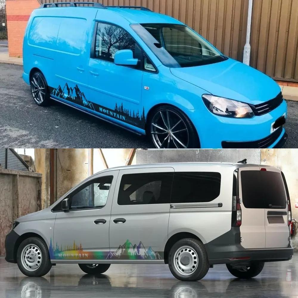 2PCS Car Door Stickers For Volkswagen VW Caddy MK1 MK2 MK3 2 3 4 Maxi Kombi Camper Van Graphics Vinyl Decals Tuning Accessories