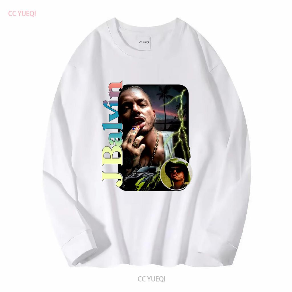 J Balvin T Shirt S Xl Long Sleeves Vintage Washed Comfortable Casual Homme Graphic Stylish Fashion Unisex Stretched Breathable