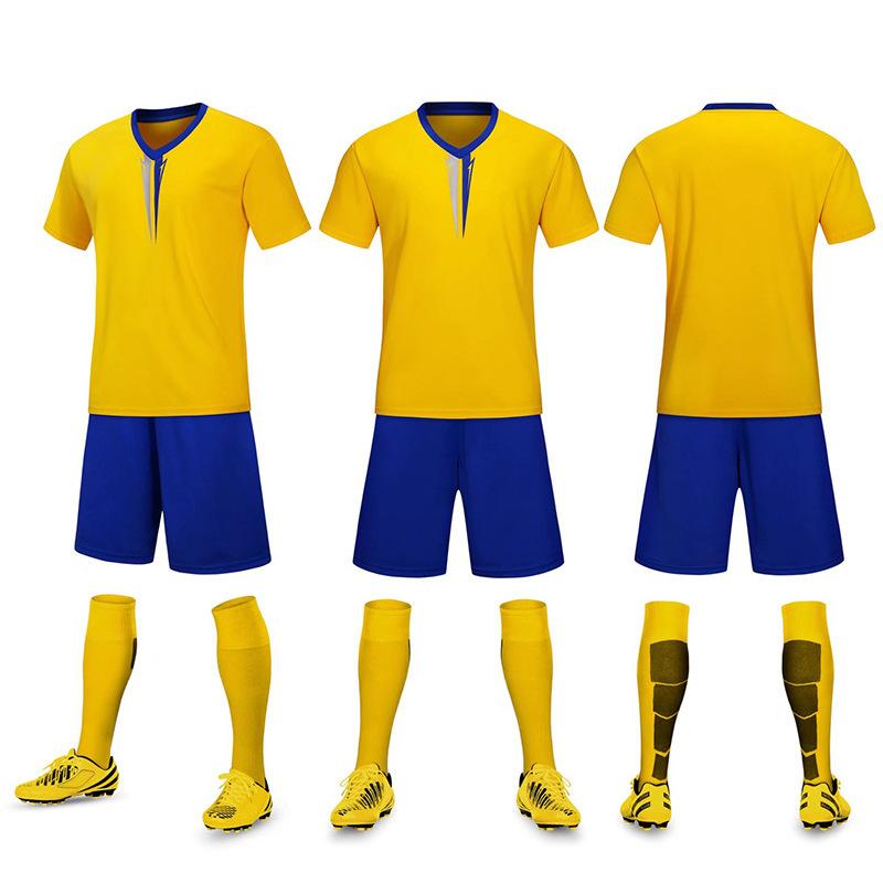 A DIY football jersey set, short-sleeved men's and women's jerseys, light board printing number, student training and competition jerseys.