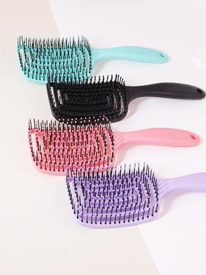 1 pièce brosse à cheveux de massage antistatique, outil de coiffure évidé adapté aux cheveux naturels longs, épais, fins et bouclés