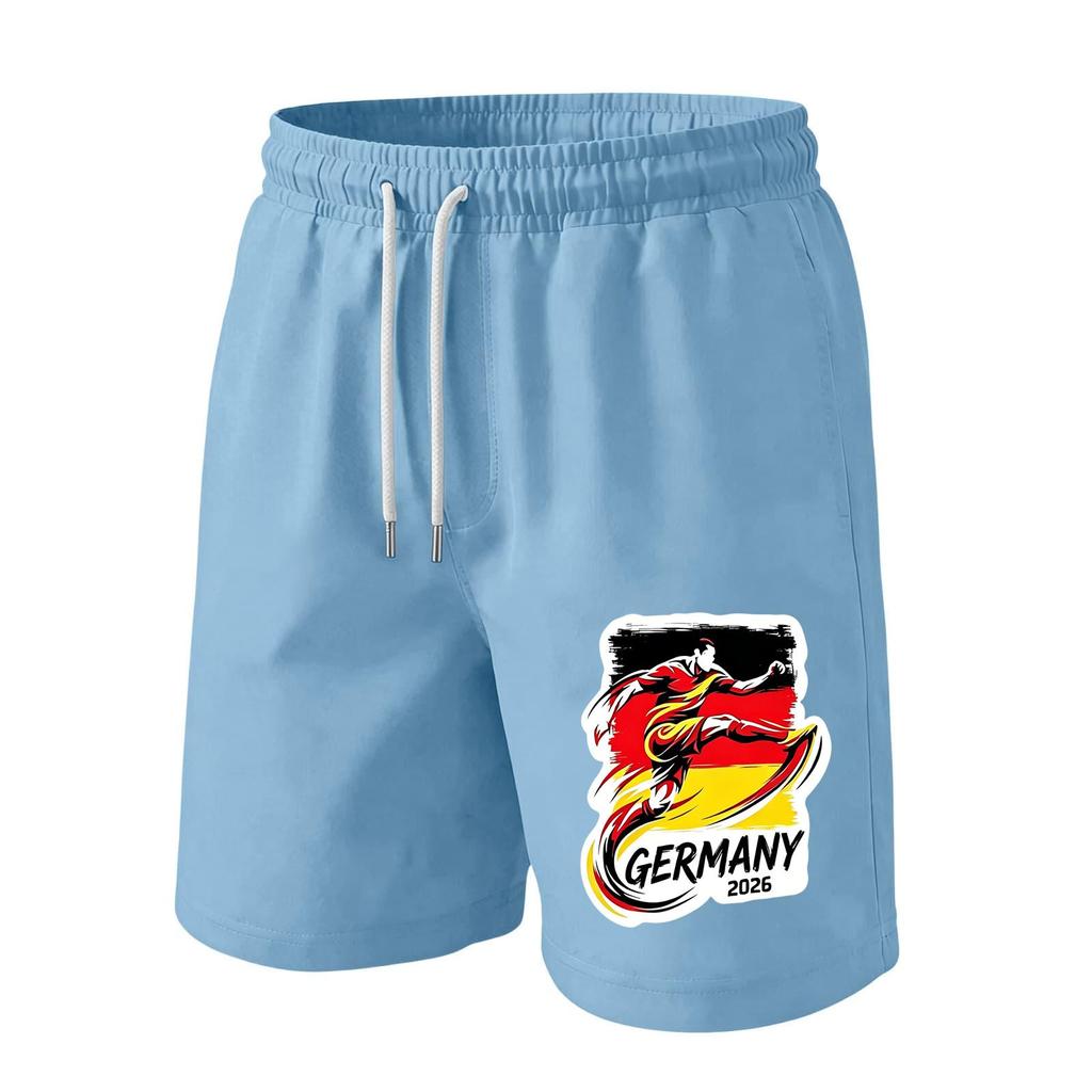Men’s Casual Drawstring Waist Shorts with Germany 2026 Print Relaxed Fit Lightweight Breathable Athletic Lounge Wear