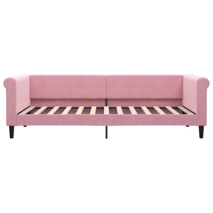 VidaXL Lit de repos rose 90x200 cm velours 354247