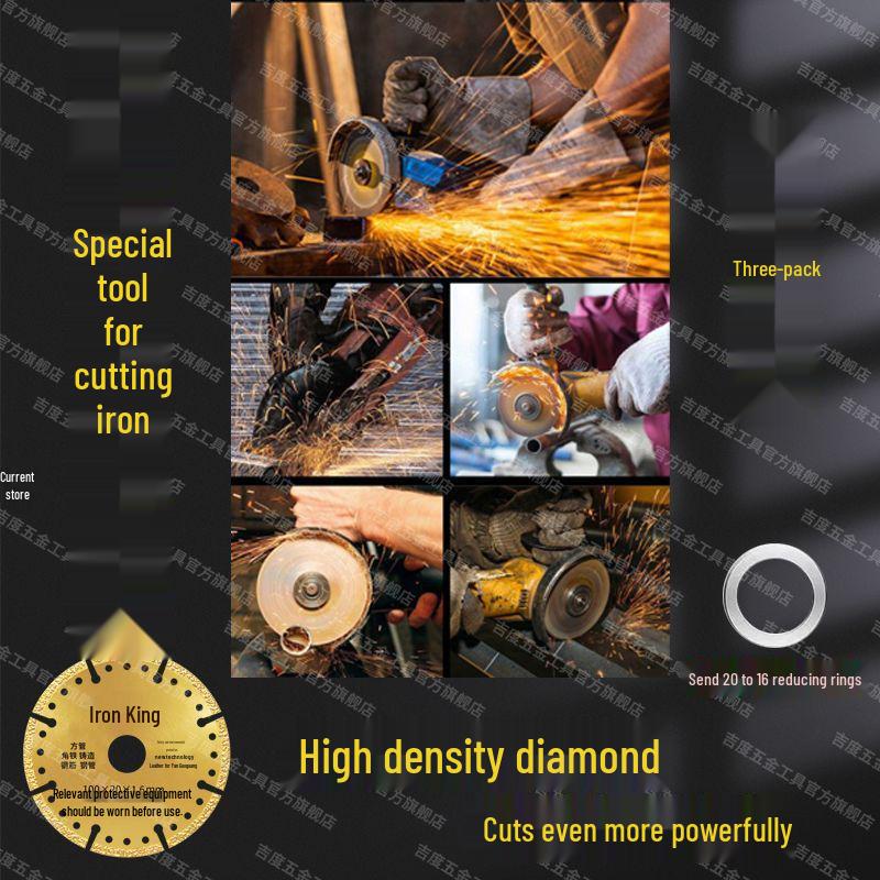 Universal Double-Sided Diamond Cutting Disc for Iron, Rebar, Steel, Pipe, and Marble - Fits Angle Grinders