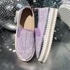 Fashion 2025 Spring Rhinestone Single Shoes Platform Trifle Loafers Women's Casual Versatile Sneakers