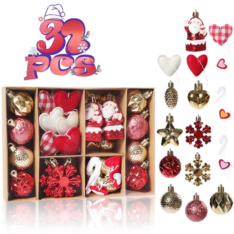 32Pcs/box Christmas Ball Toys Ornament Xmas Tree Hanging Pendants Christmas Decorations For Home Noel Navidad 2024 New Year Gift