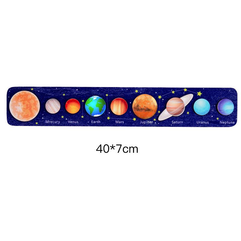Cross-Border Solar System Wooden Puzzle - Planet Board for Early Education
