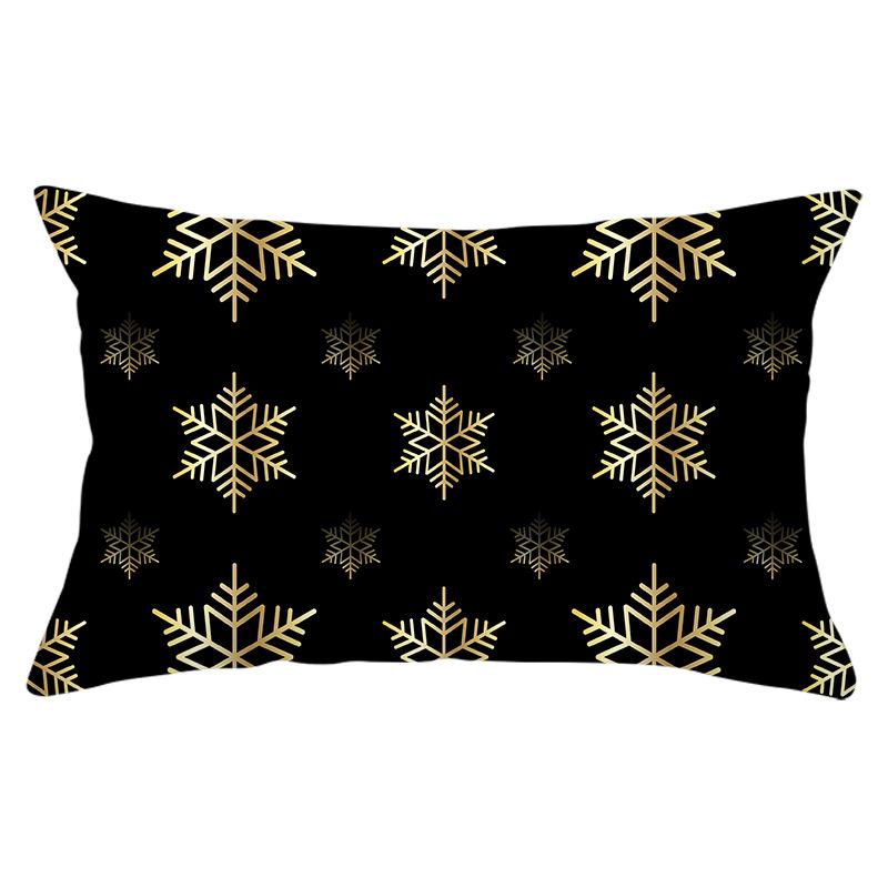 New Black Gold Series Christmas Peach Skin Print Waist Pillow Cover Home Accessories Cushion Cover Sofa Cushion Cover