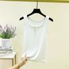 Women's Slim Fit Round Neck Sleeveless Camisole Top - Stretchy, Solid Color, Anti-Exposure Inner Wear