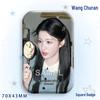 Wang Churan Star Support Badge: Square Laser Tinplate Brooch Ornament